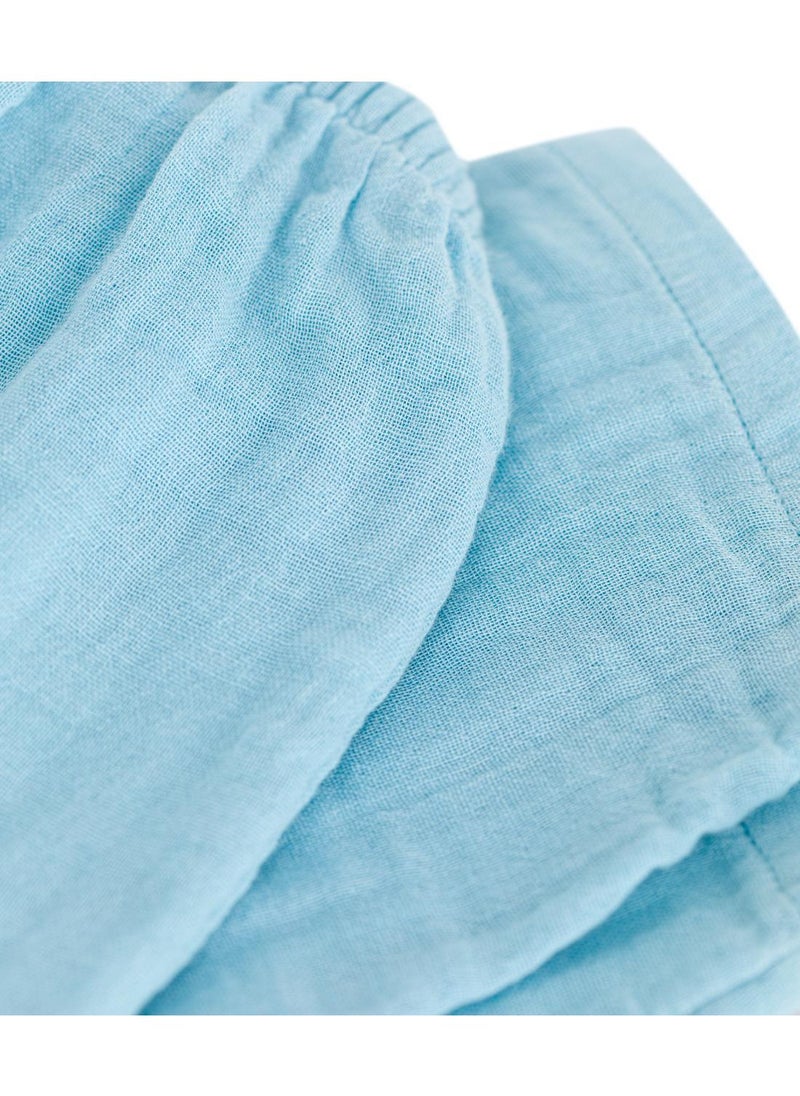 Babies' plain cotton gauze trousers