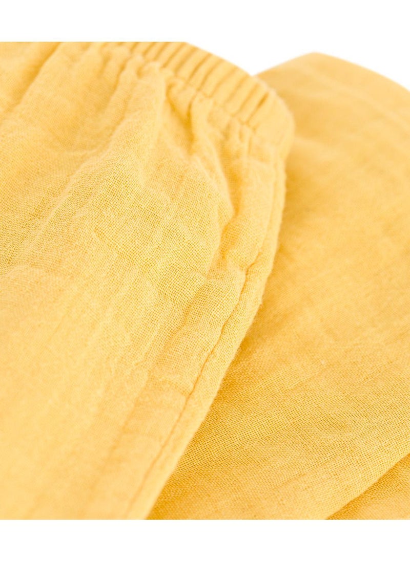 Babies' plain cotton gauze trousers