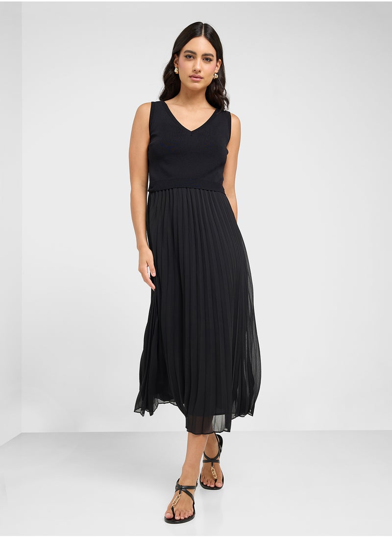 Larnahh 1 Pleated Cami Dress With Knitted Tank