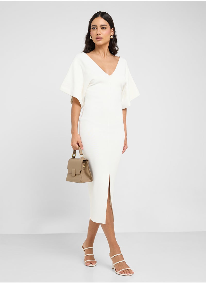 Rebexxa Neck Knitted Midi Dress
