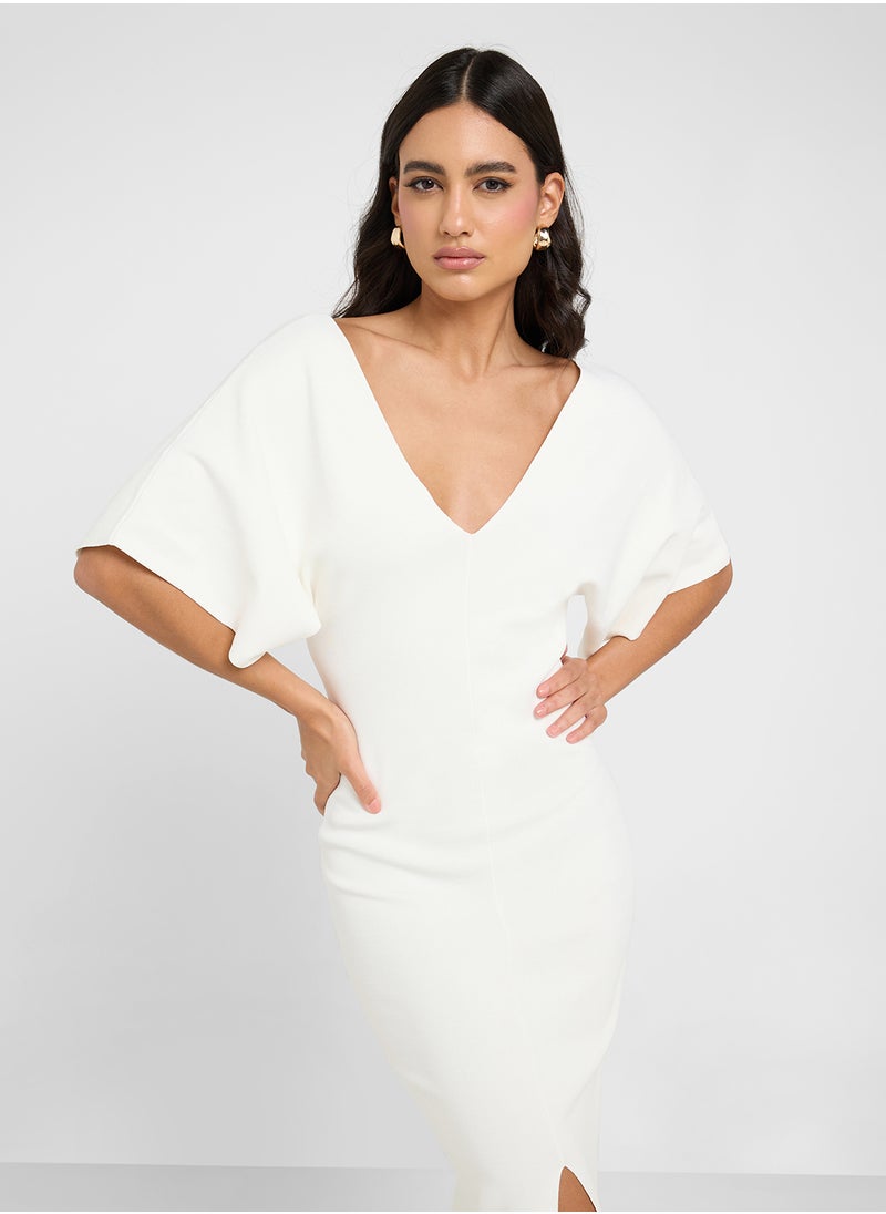 Rebexxa Neck Knitted Midi Dress