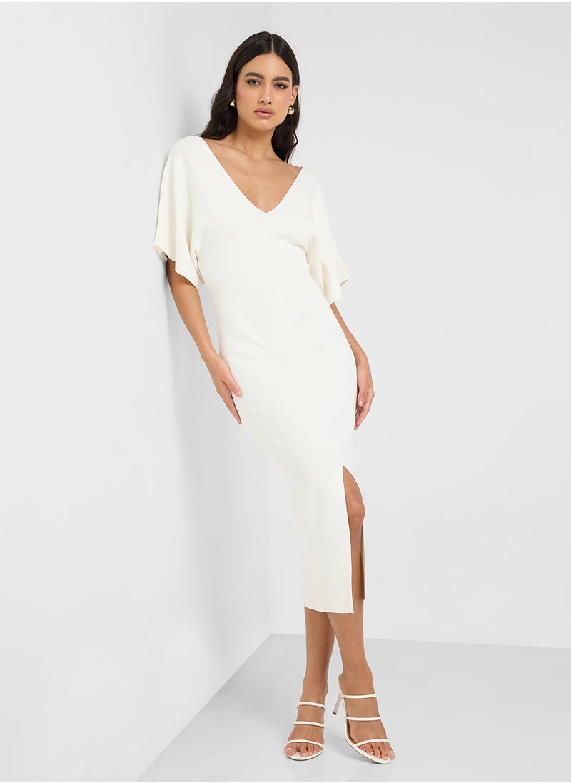 Rebexxa Neck Knitted Midi Dress