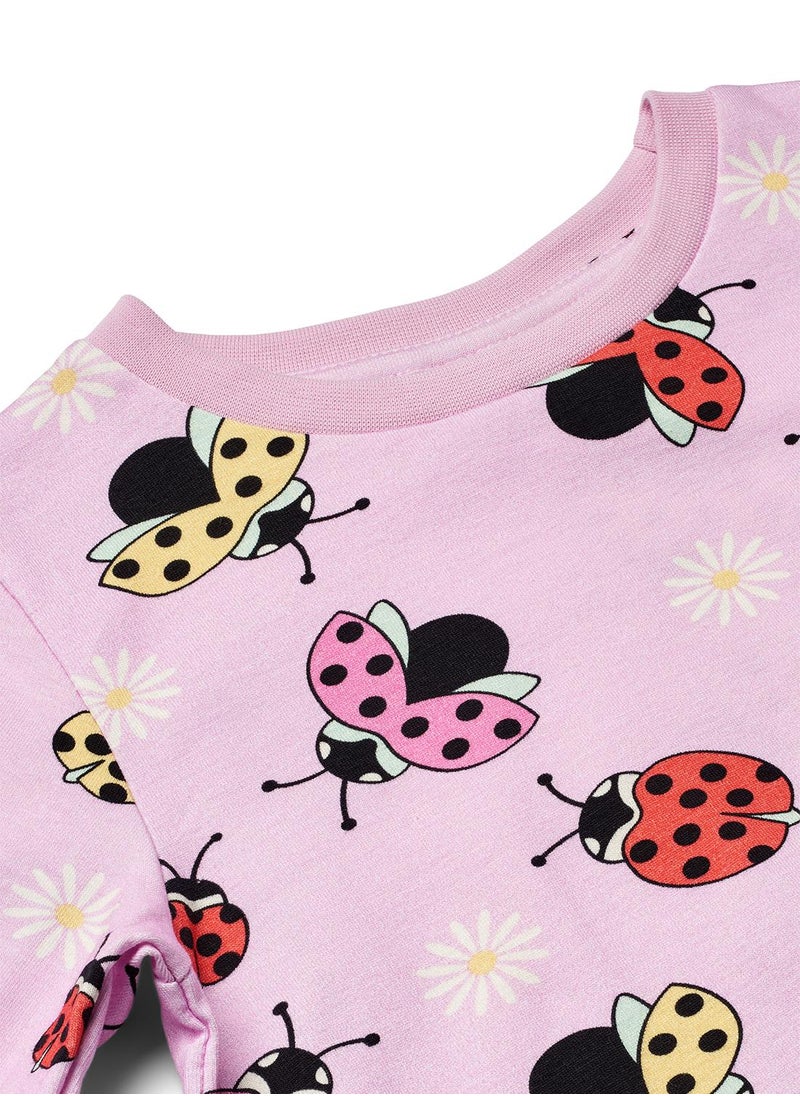 Long-sleeved top with ladybirds