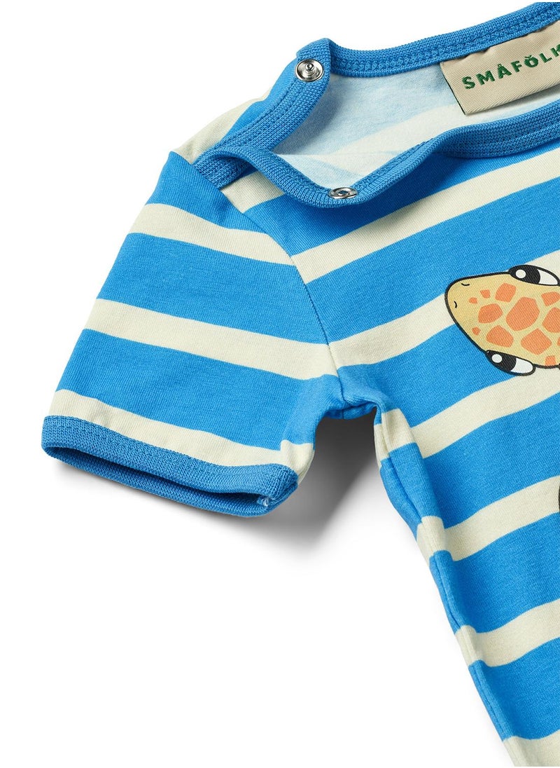 Short-sleeved baby body with sea turtle