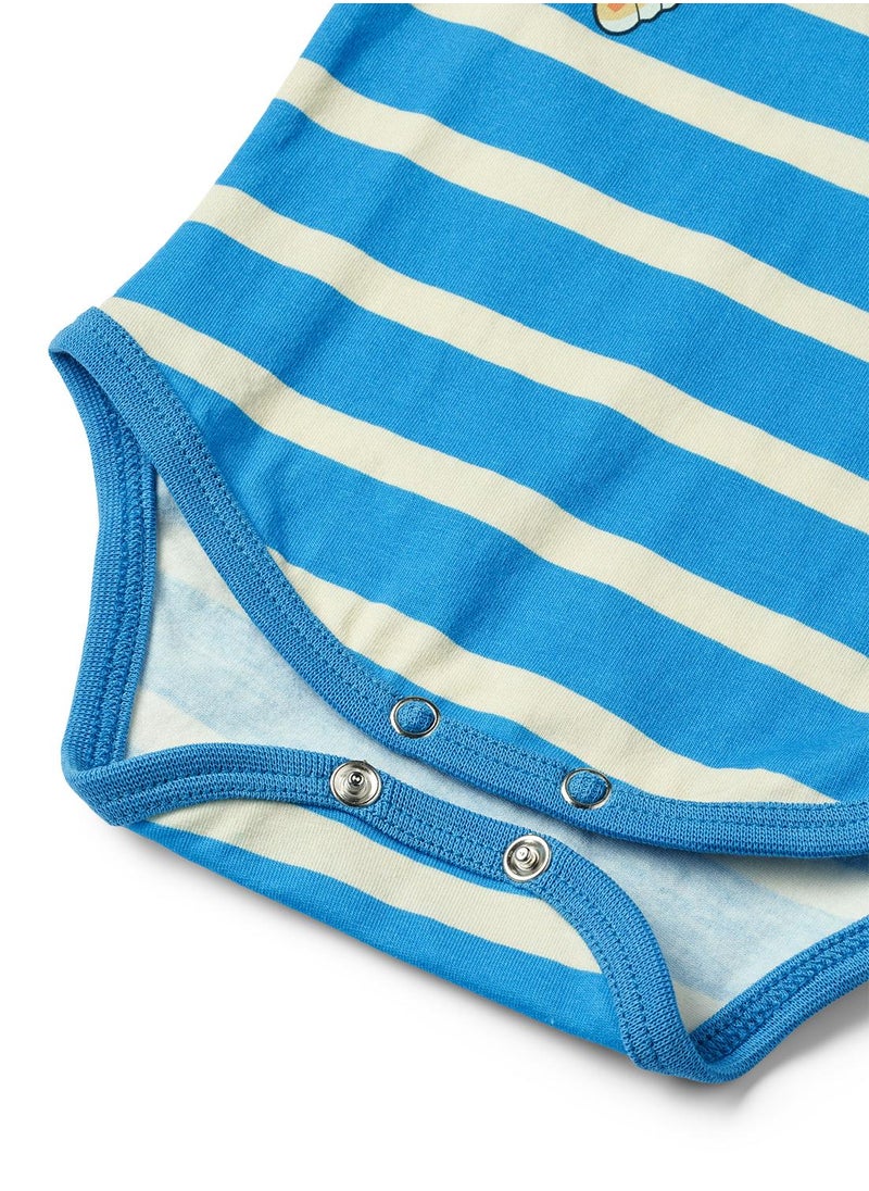 Short-sleeved baby body with sea turtle