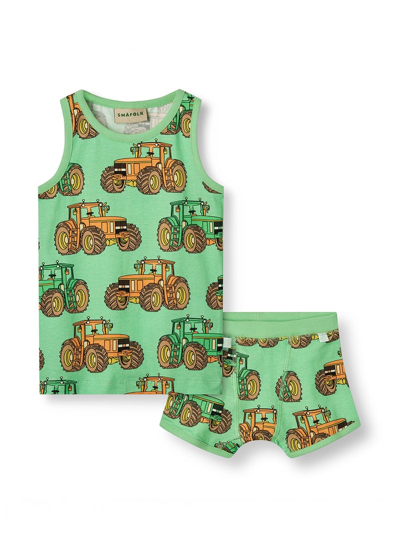 Underwear set with tractors