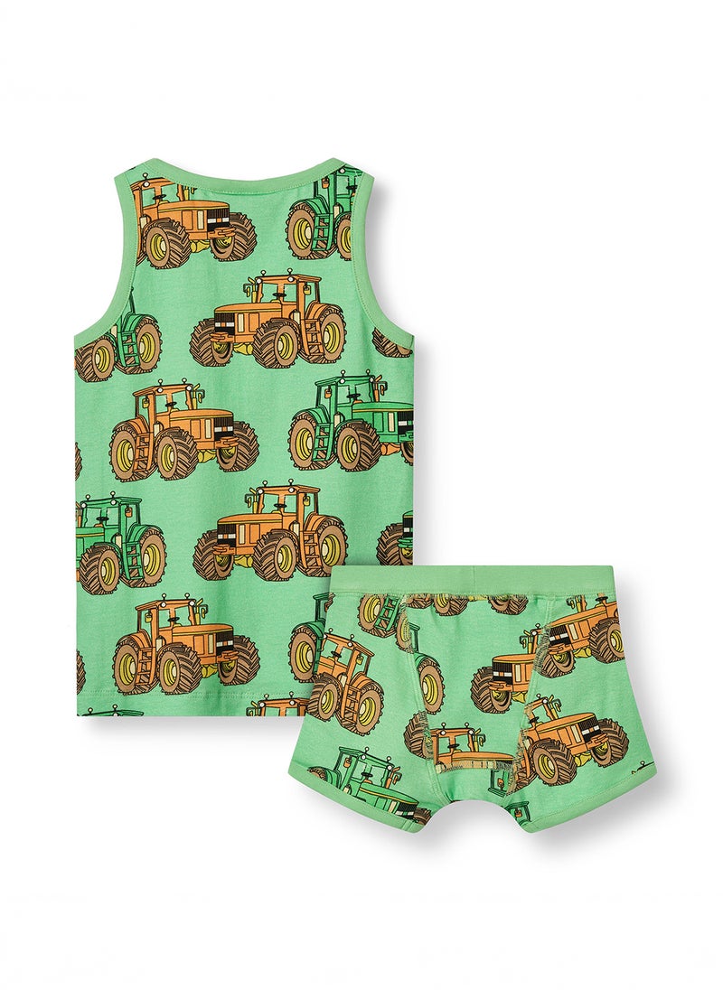 Underwear set with tractors