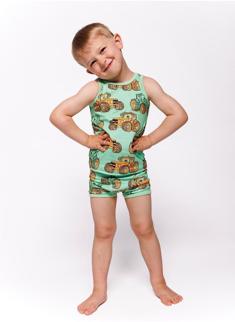 Underwear set with tractors