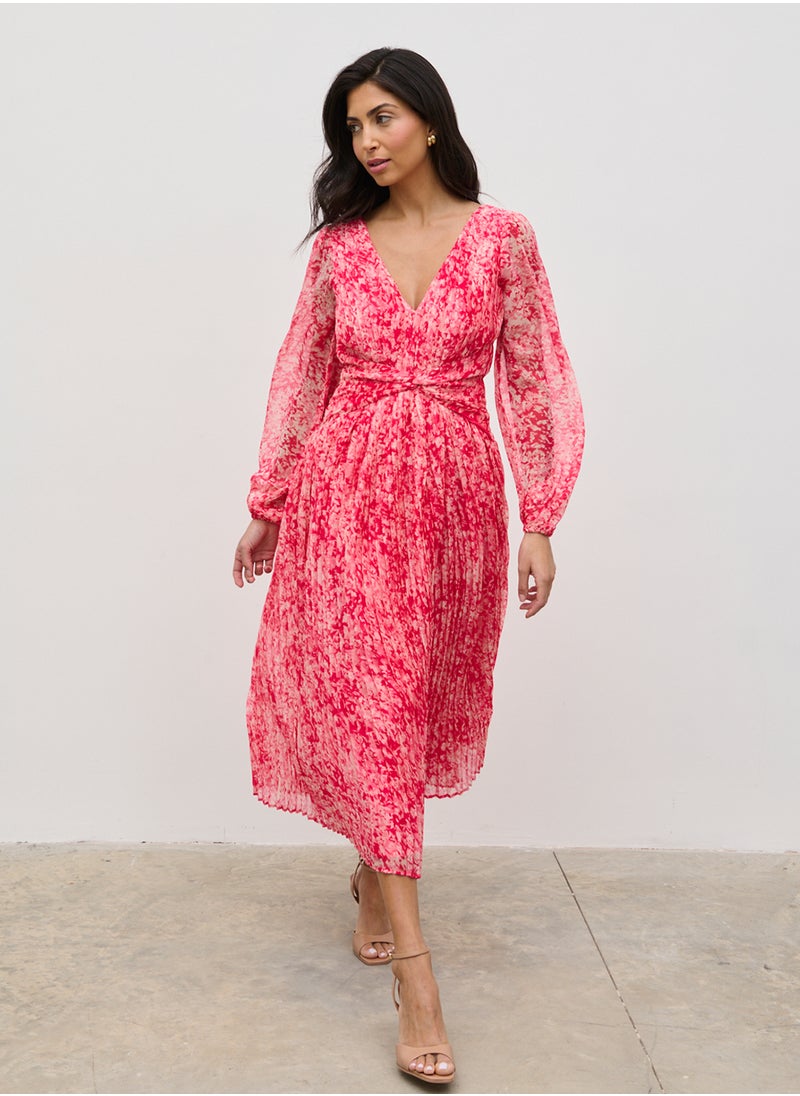 Jade Pleated Midaxi Dress