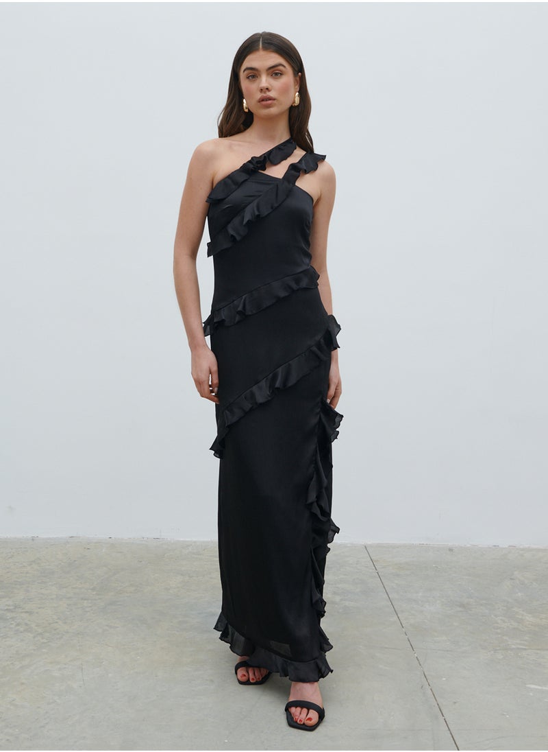 Sabina One Shoulder Ruffle