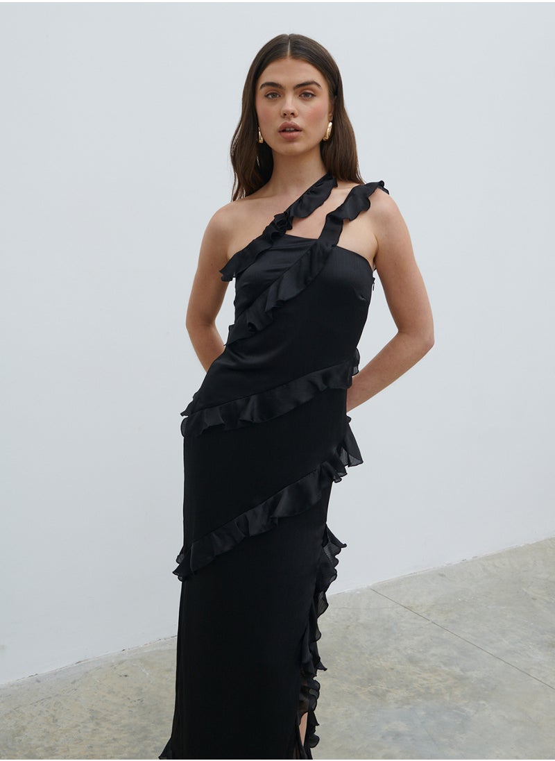 Sabina One Shoulder Ruffle