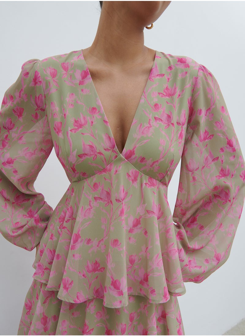 Floral Tiered Dress