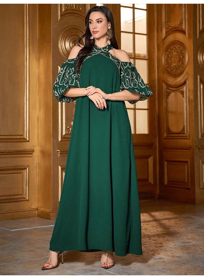 Middle Eastern Embroidered Bodycon Dress