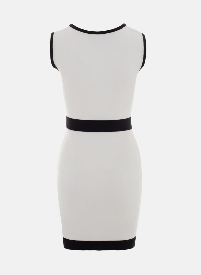 Knitted mini dress with square neckline