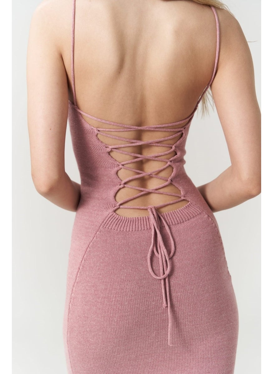 Sunrise Pink Backless Short Knit Dress