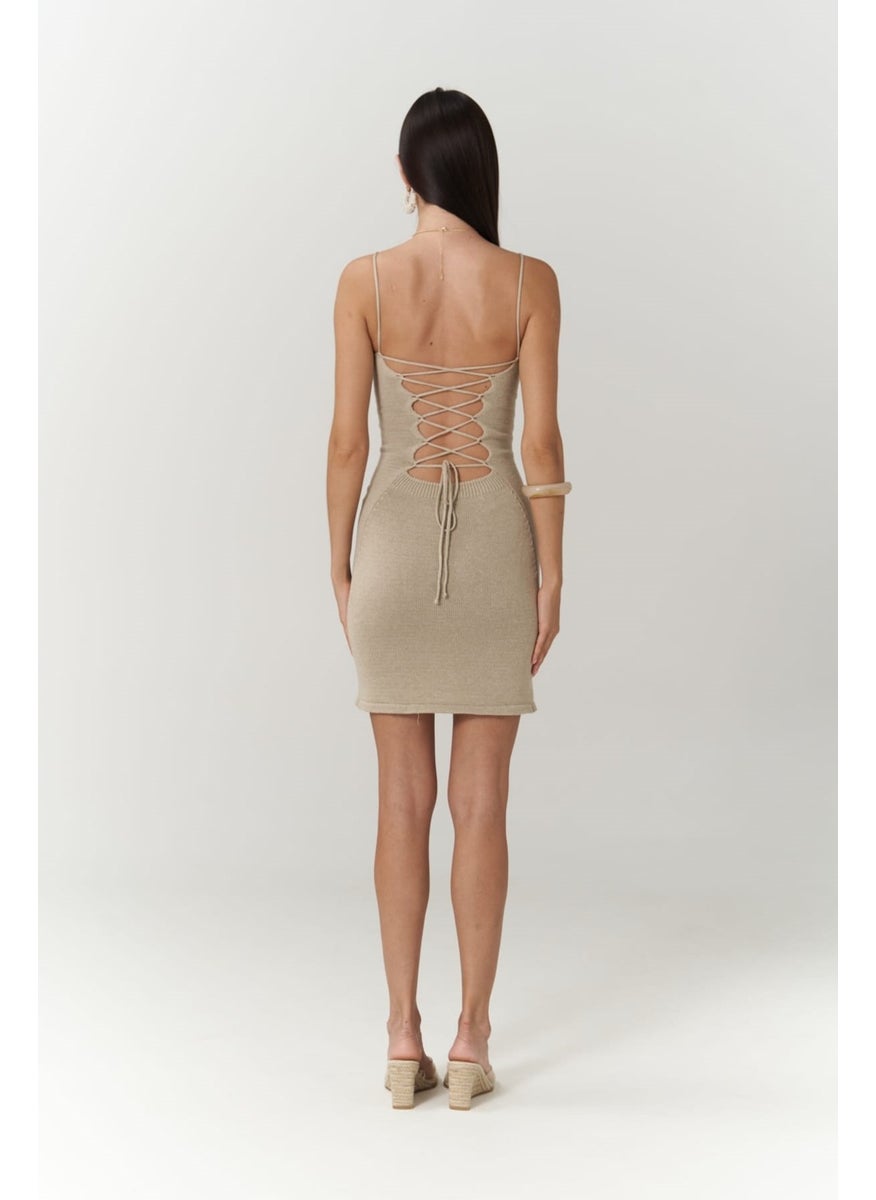 Sunrise Stone Backless Short Knit Dress
