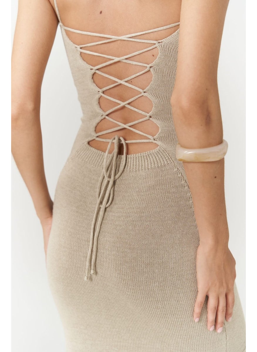 Sunrise Stone Backless Short Knit Dress
