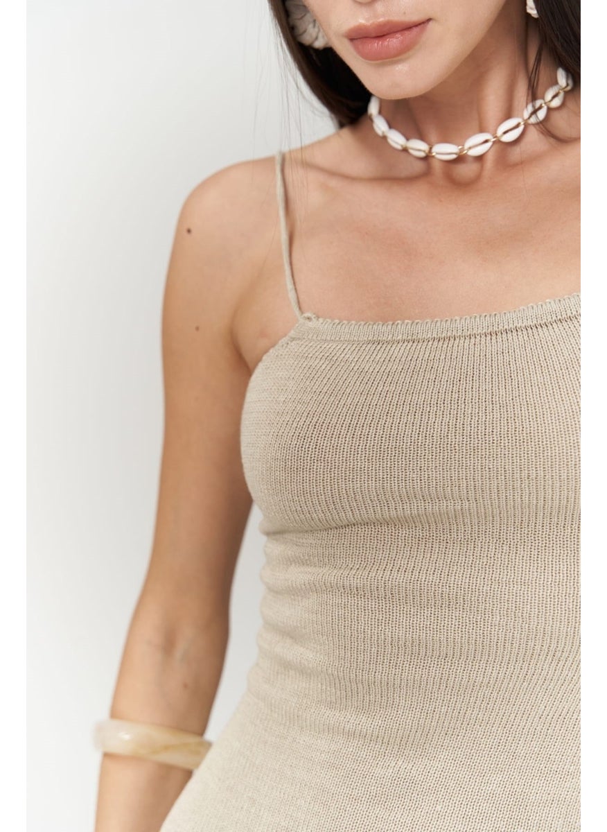 Sunrise Stone Backless Short Knit Dress
