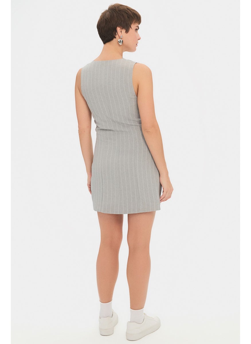 Women's V Neck Sleeveless Mini Vest Dress