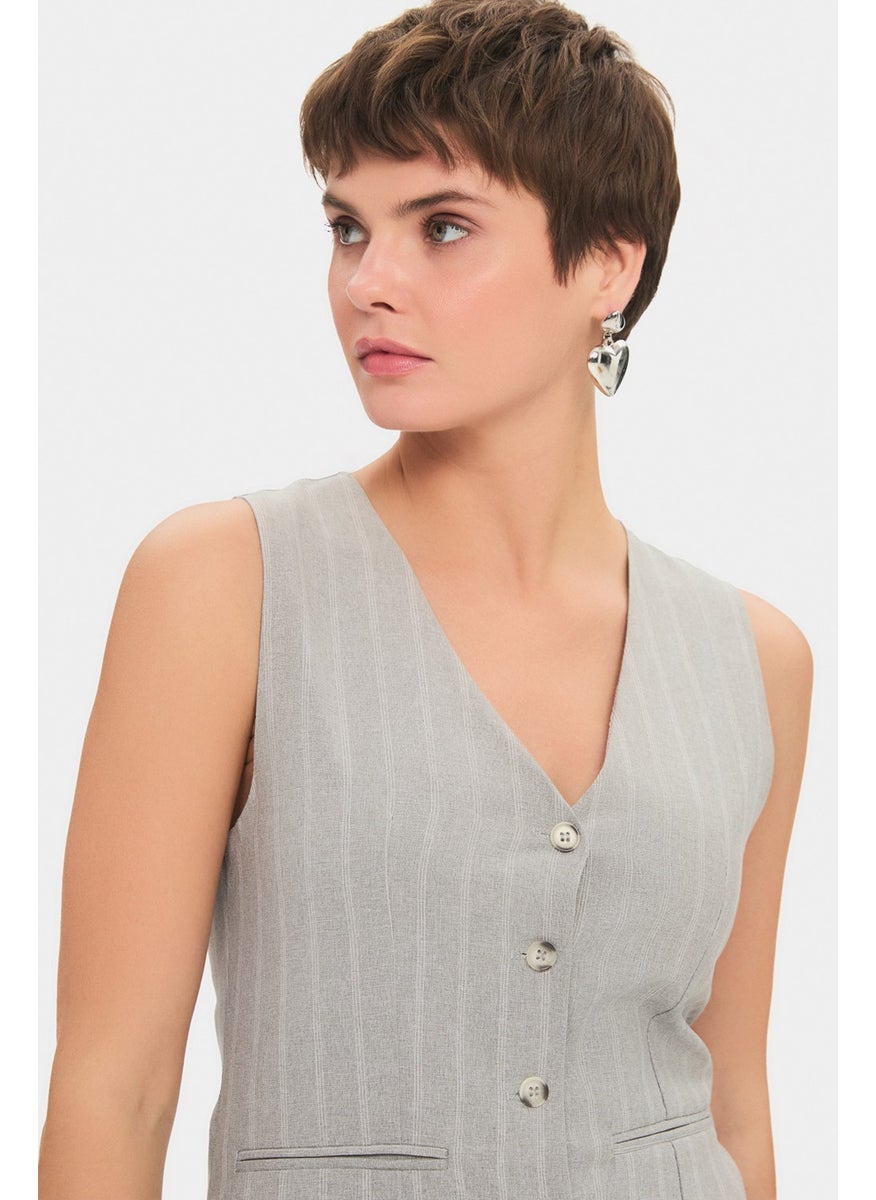 Women's V Neck Sleeveless Mini Vest Dress