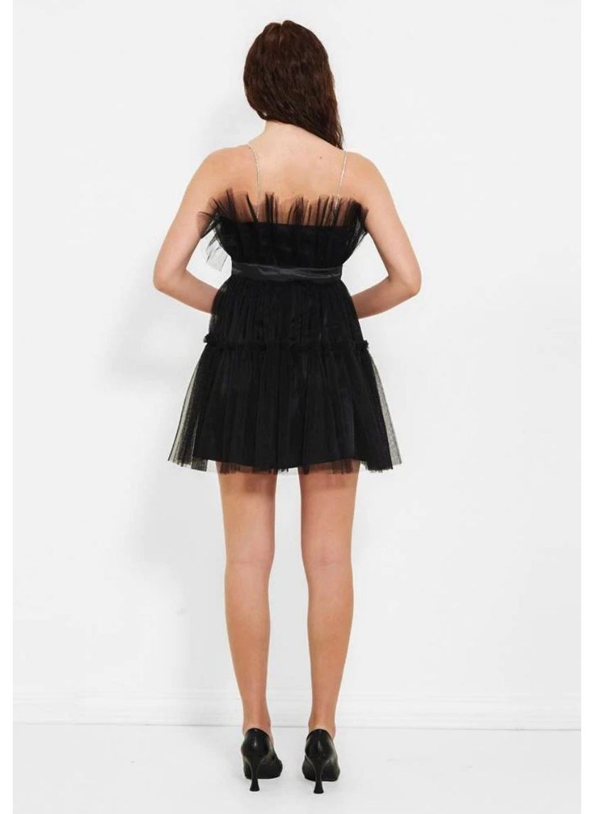 Women's Tulle Puffy Mini Party Dress
