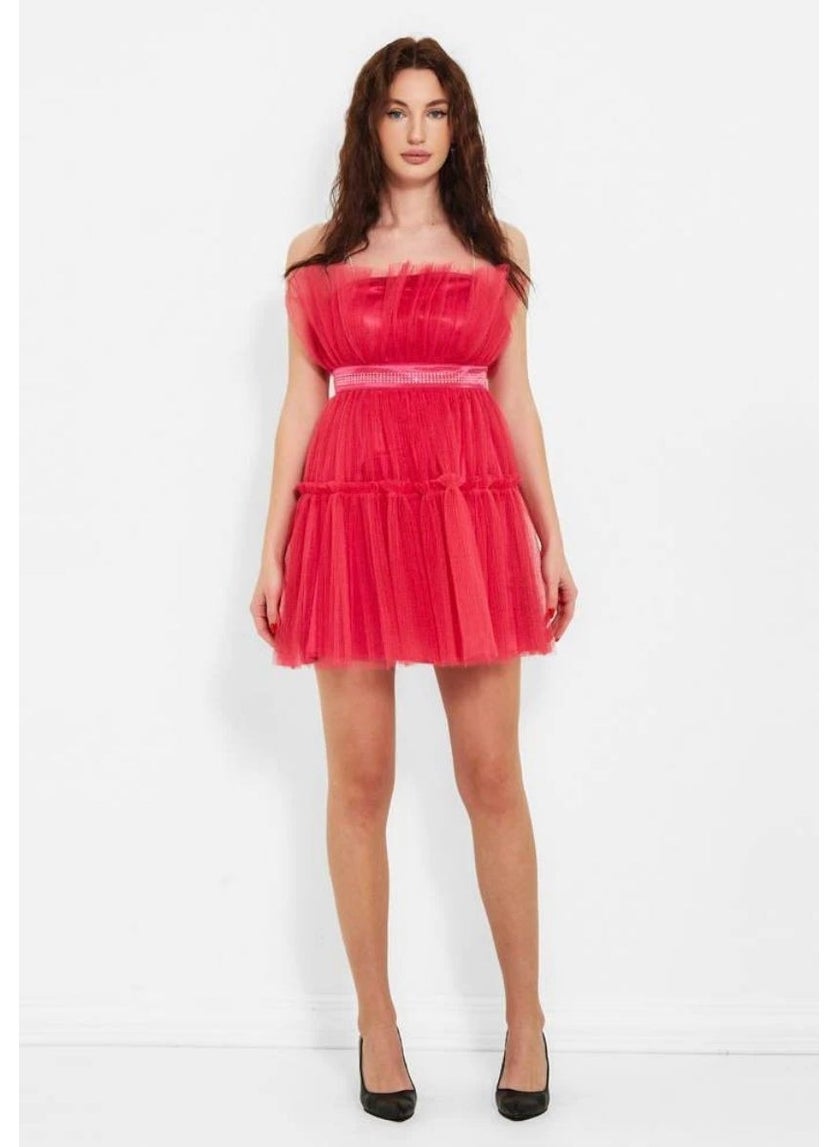 Women's Tulle Puffy Mini Party Dress