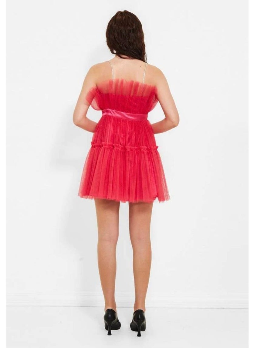 Women's Tulle Puffy Mini Party Dress