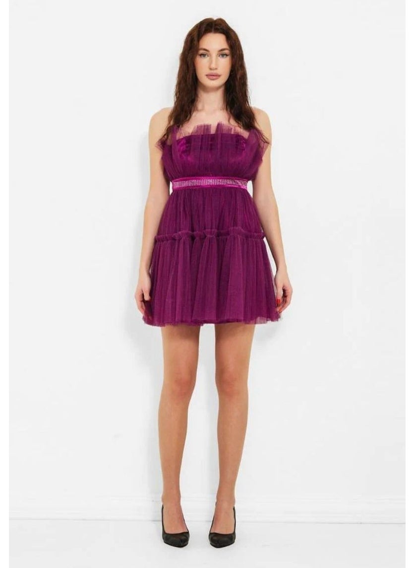 Women's Tulle Puffy Mini Party Dress