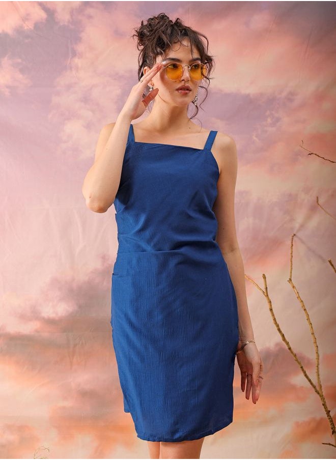 Women Fitted Casual Solid Gathered Dress