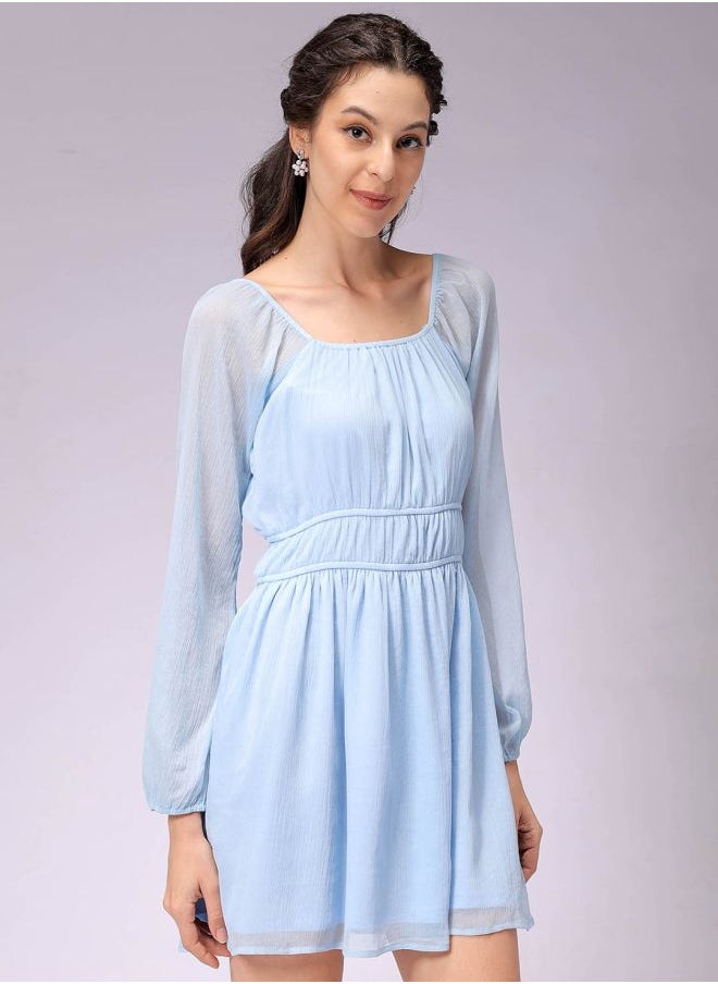Women Fit and Flared Casual Solid Mini Dress