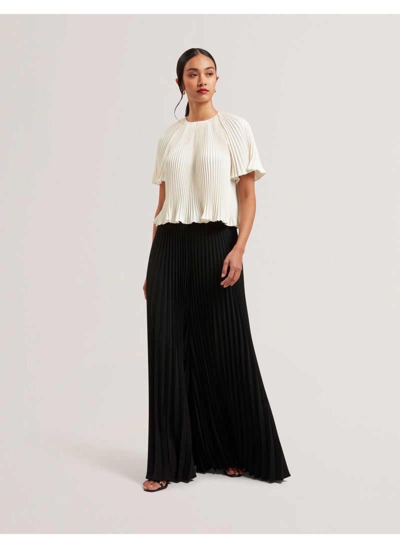 Pleated Wide Leg Pants