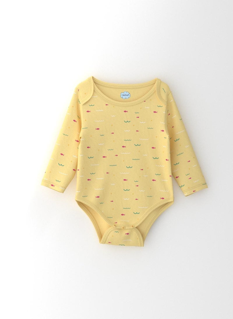 Nautinati Girls' Cotton Printed Pack of 2 Bodysuit