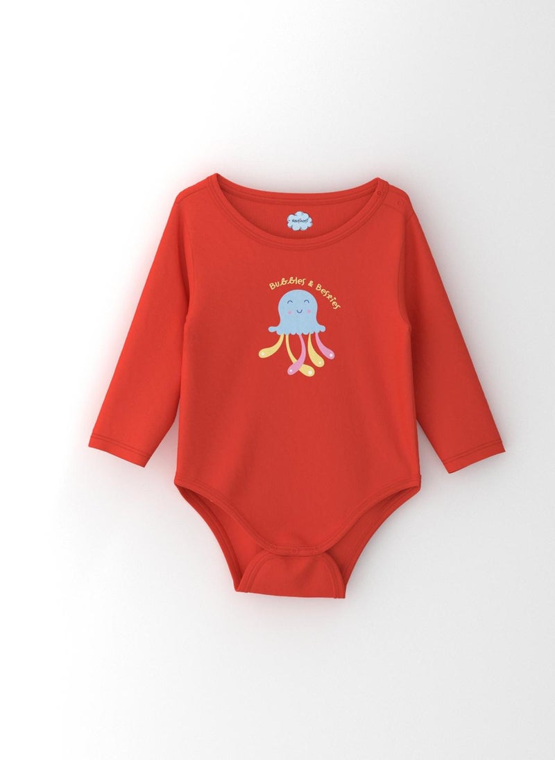 Nautinati Girls' Cotton Printed Pack of 2 Bodysuit