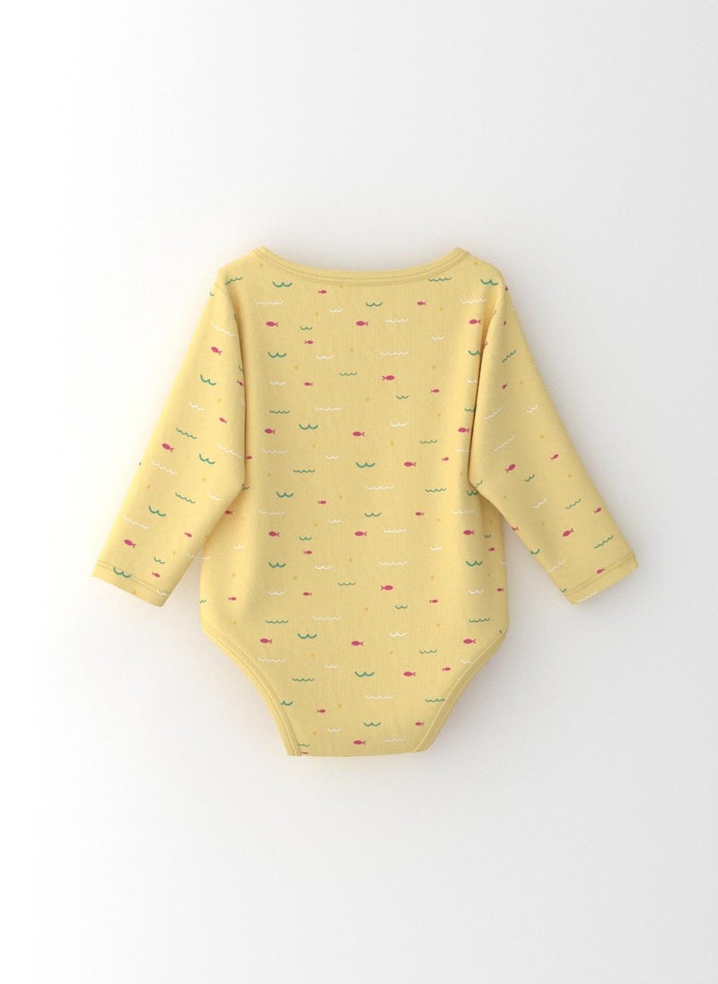 Nautinati Girls' Cotton Printed Pack of 2 Bodysuit