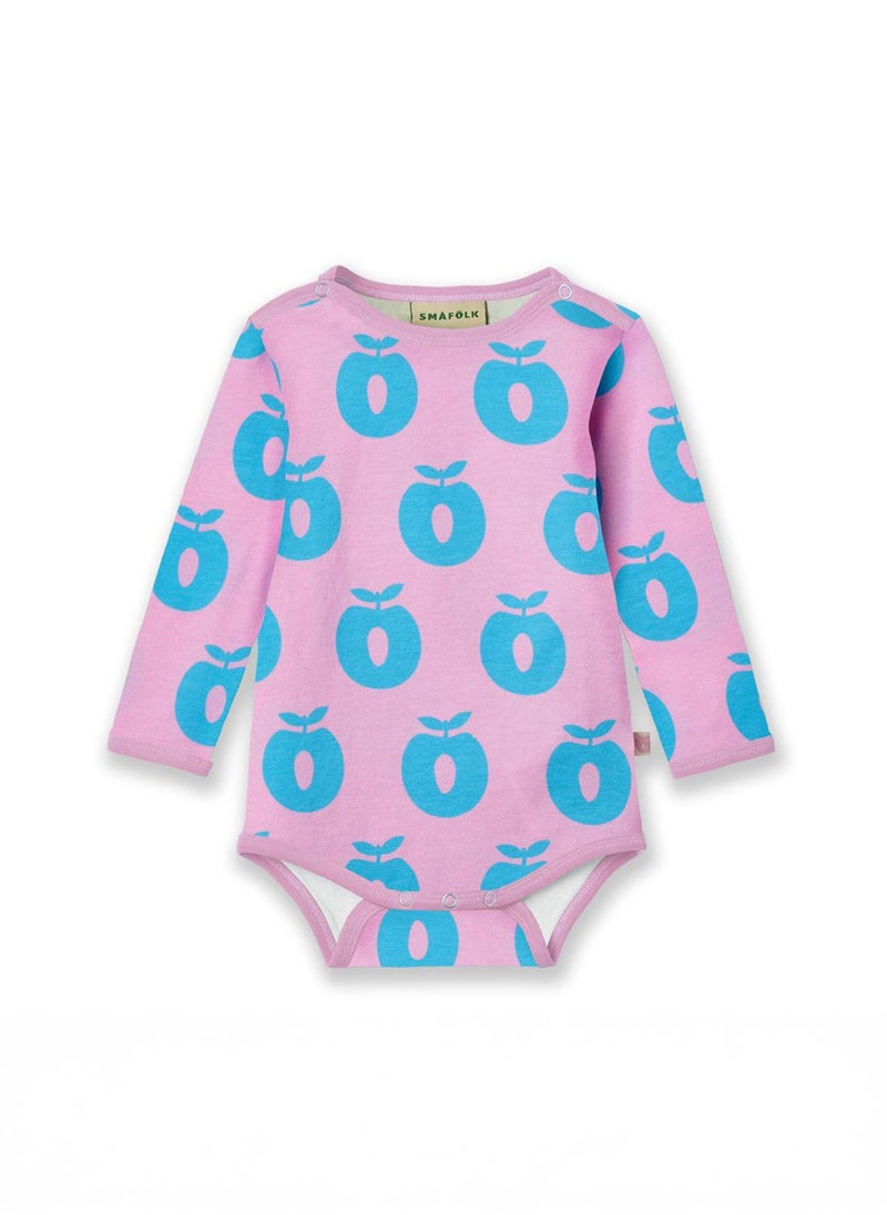 Long-sleeved baby body with apples