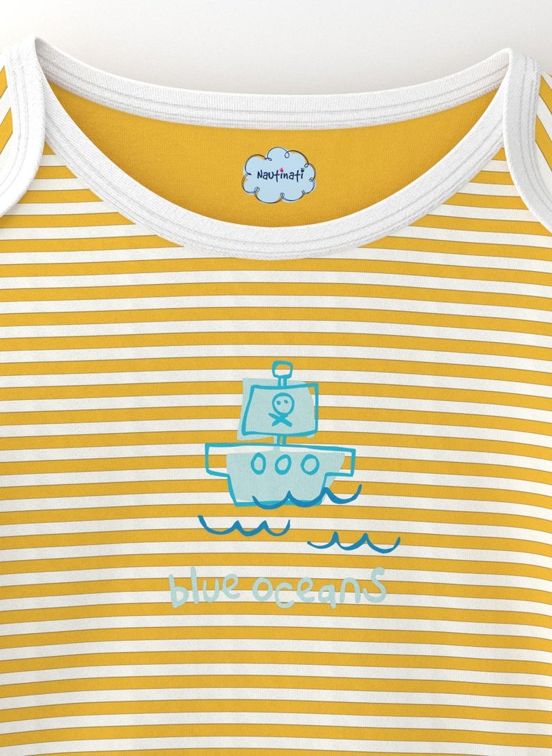 Nautinati Infants' Cotton Pack of 2 Ocean Print Bodysuit