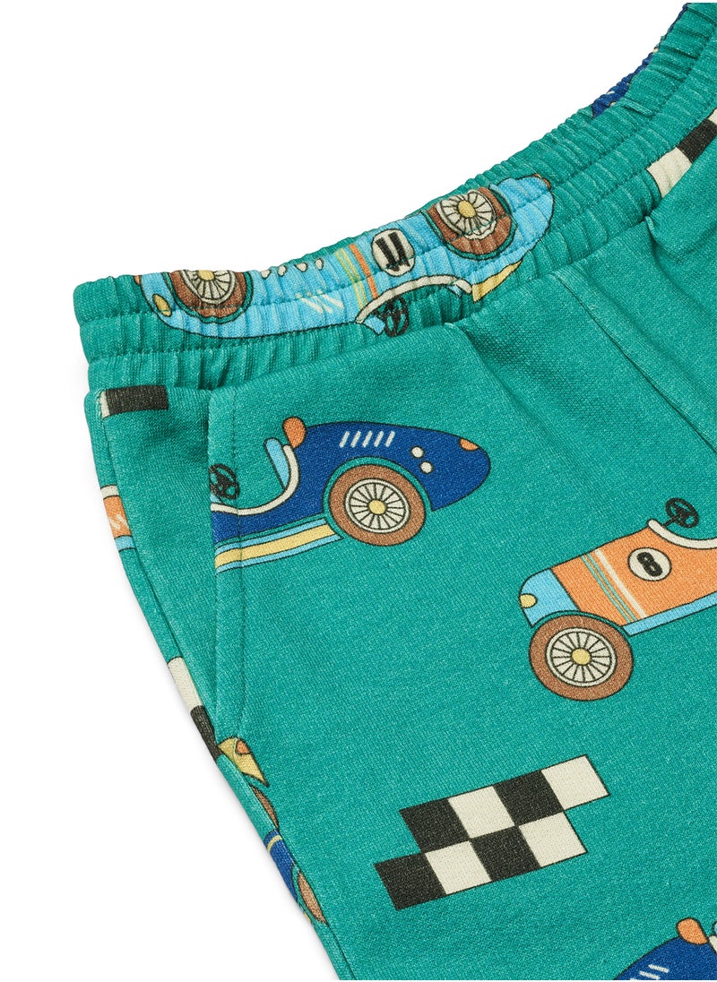 Pants with race cars