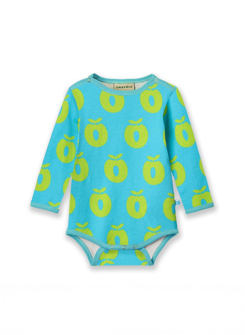 Long-sleeved baby body with apples