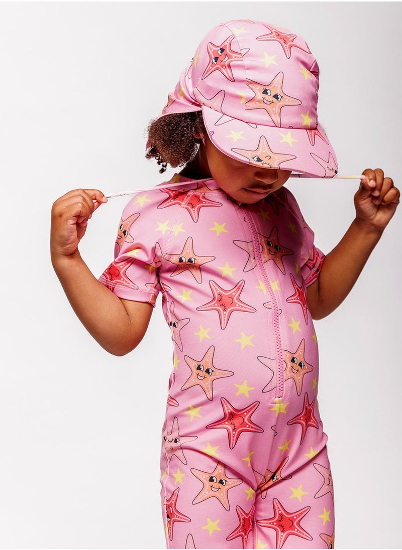 UV50 sun hat with starfish