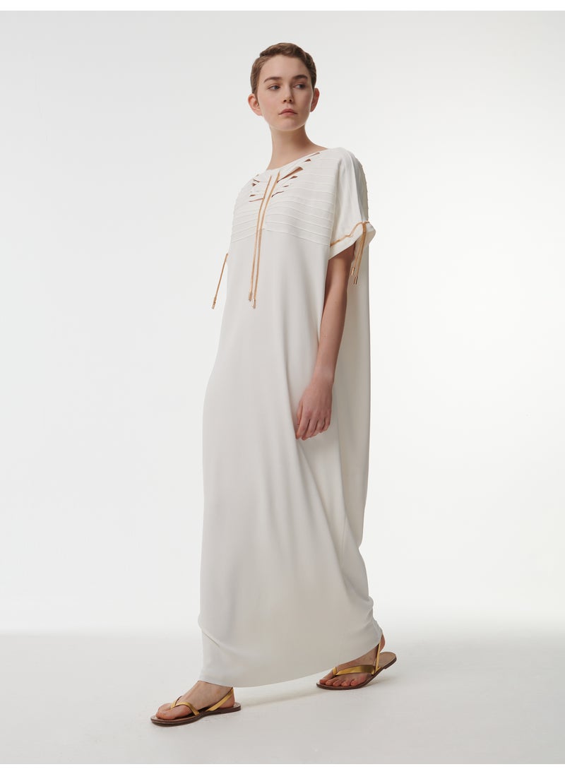 Cut-Out Neck Knit Kaftan