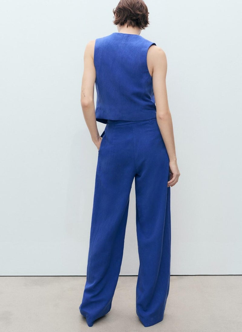 Lyocell Suit Trousers With Bow Belt