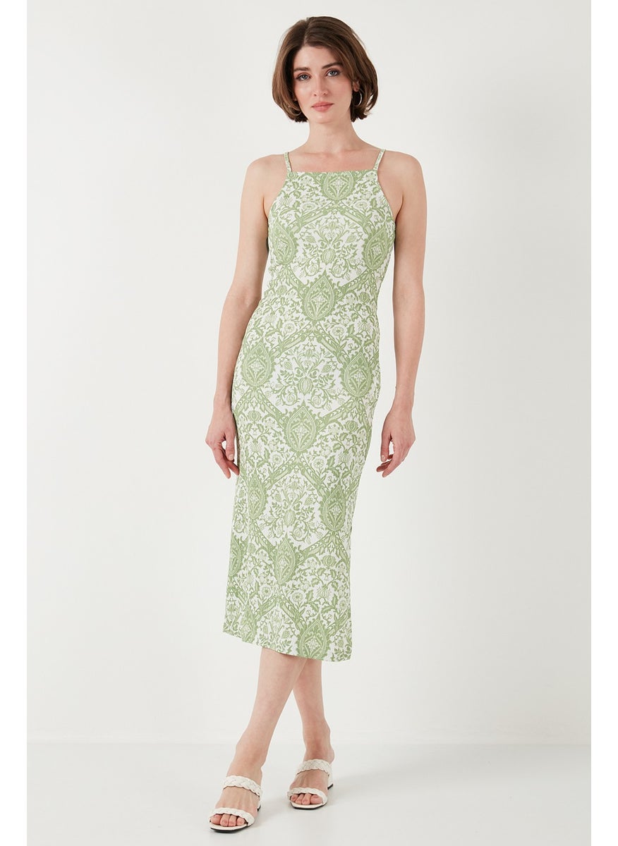 Rope Strap Fitted - Fitted Slit Midi Dress Women's Dress 5865573