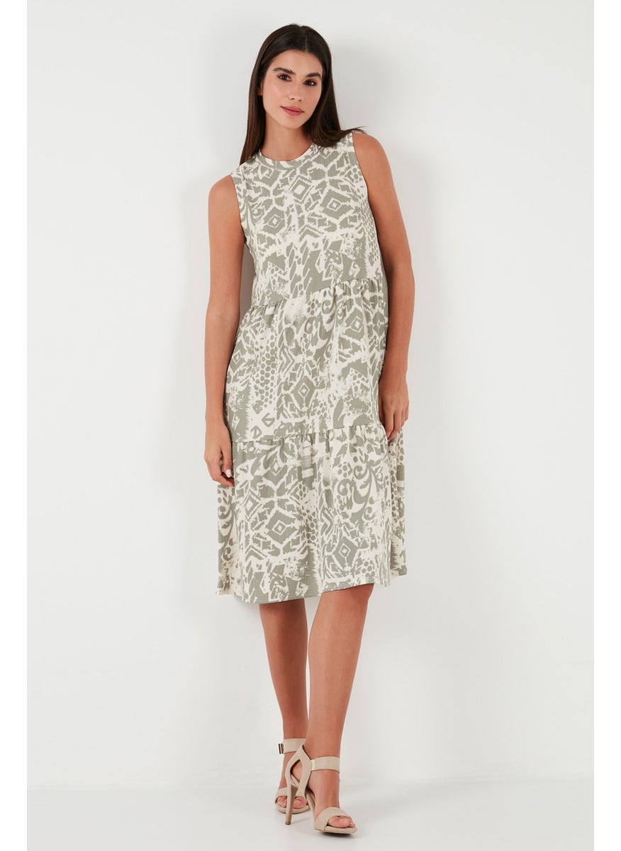 Patterned Regular Fit Sleeveless Dress Women's Dress 5865731