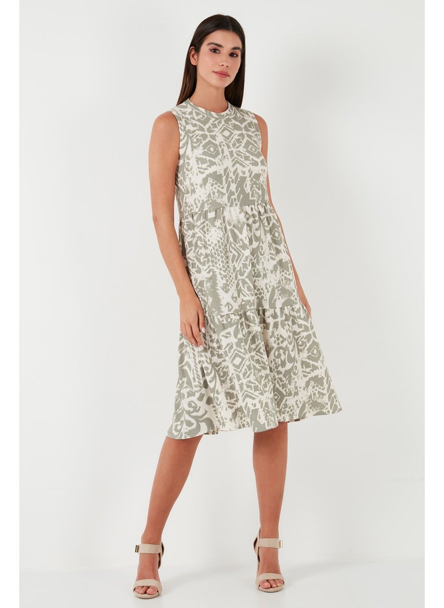 Patterned Regular Fit Sleeveless Dress Women's Dress 5865731