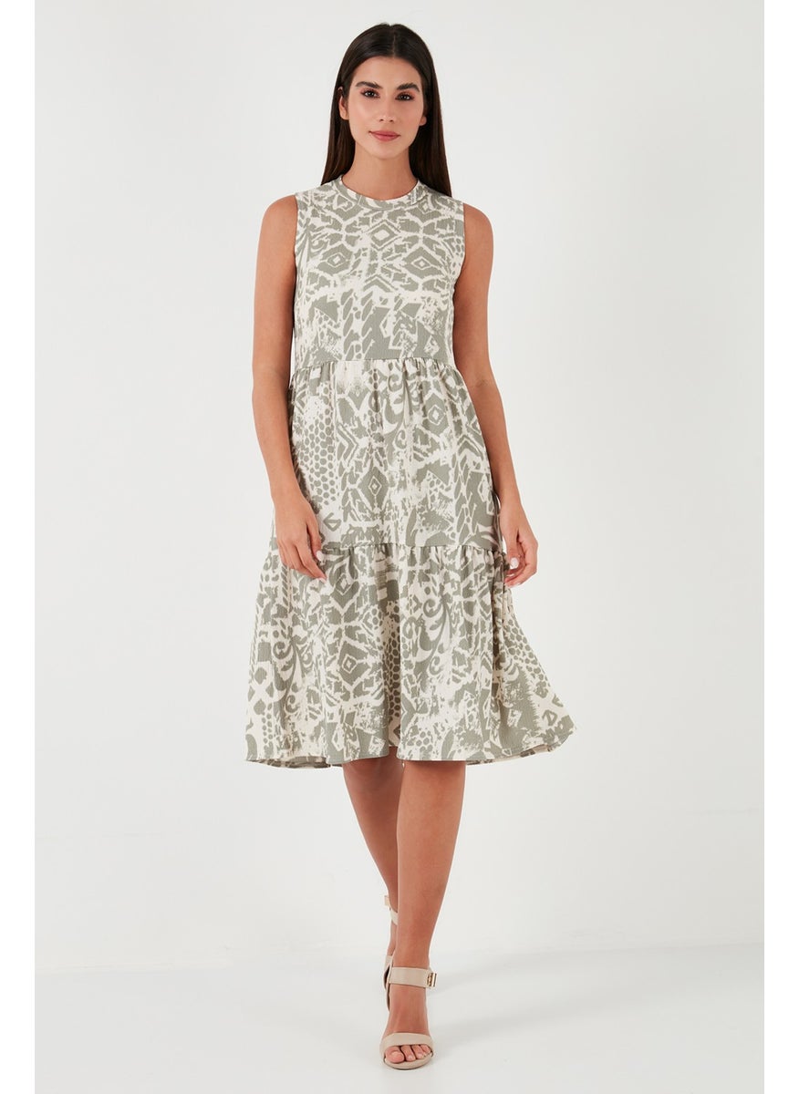Patterned Regular Fit Sleeveless Dress Women's Dress 5865731
