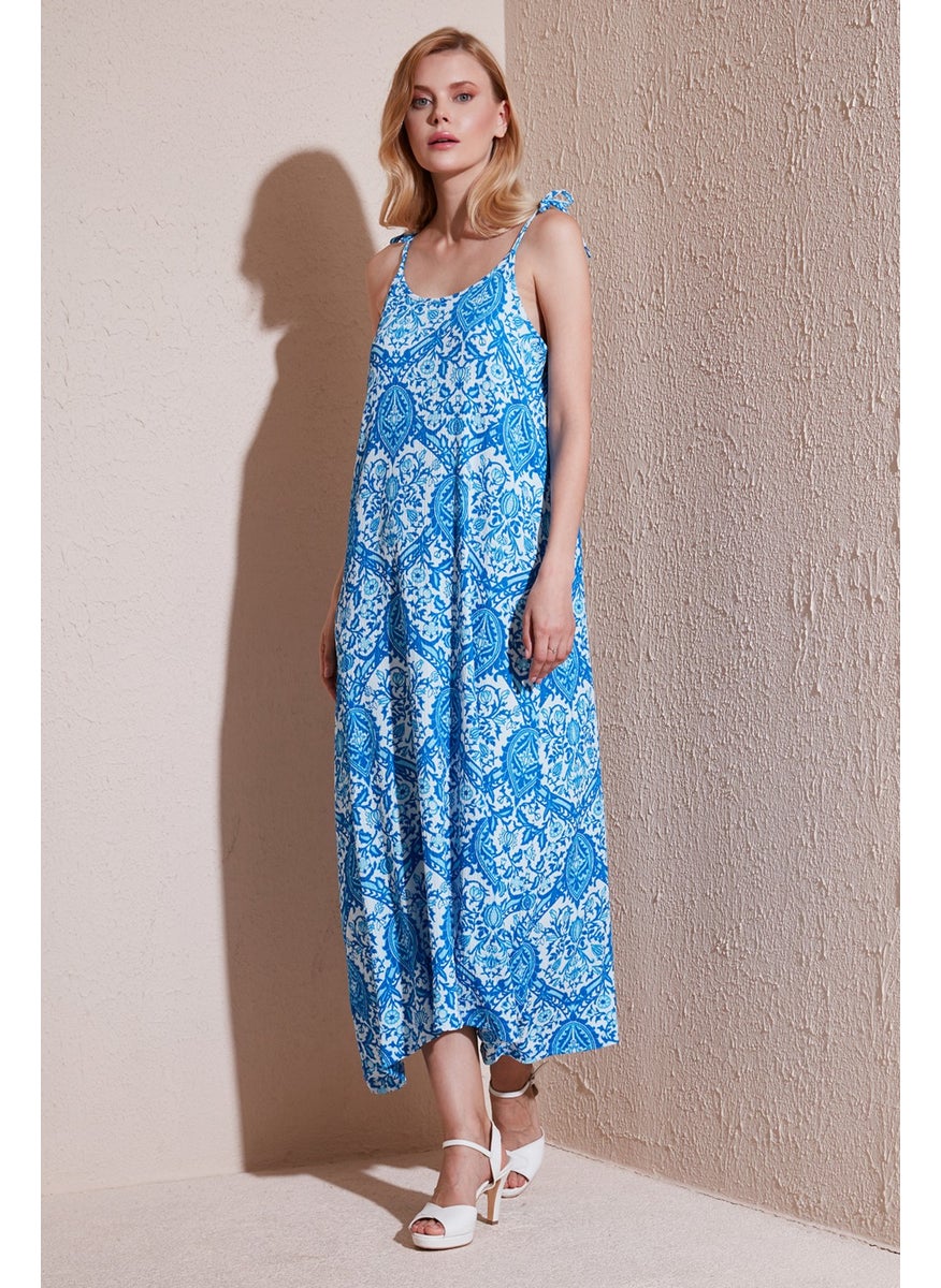 Regular Fit Rope Strap Long Dress Women's Dress 5865732