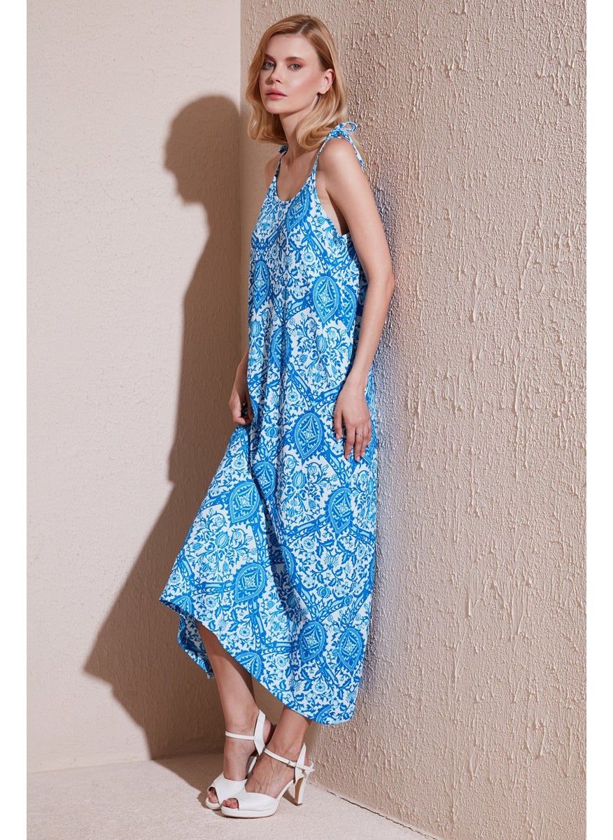 Regular Fit Rope Strap Long Dress Women's Dress 5865732