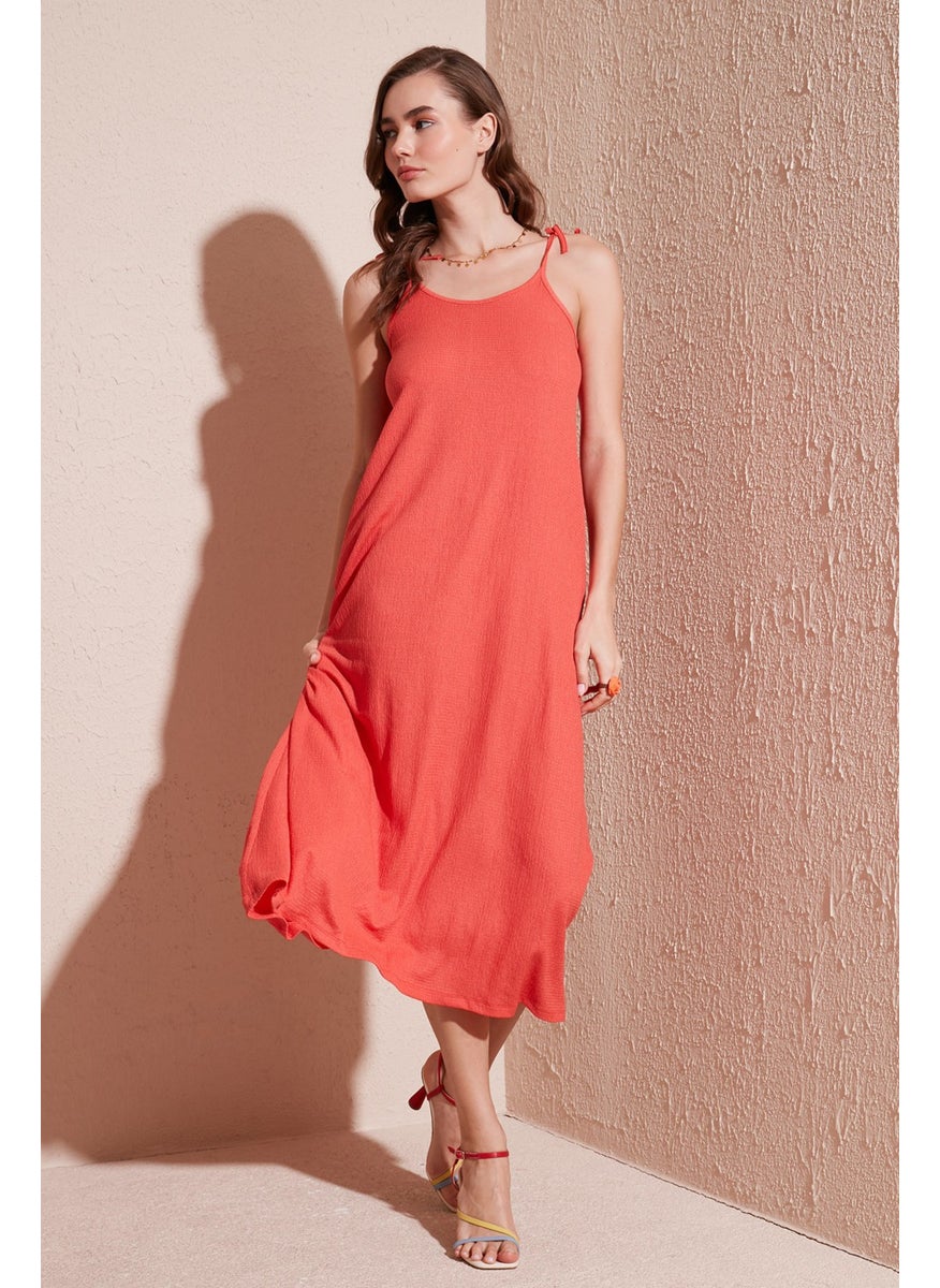 Regular Fit Rope Strap Long Dress Women's Dress 5865732