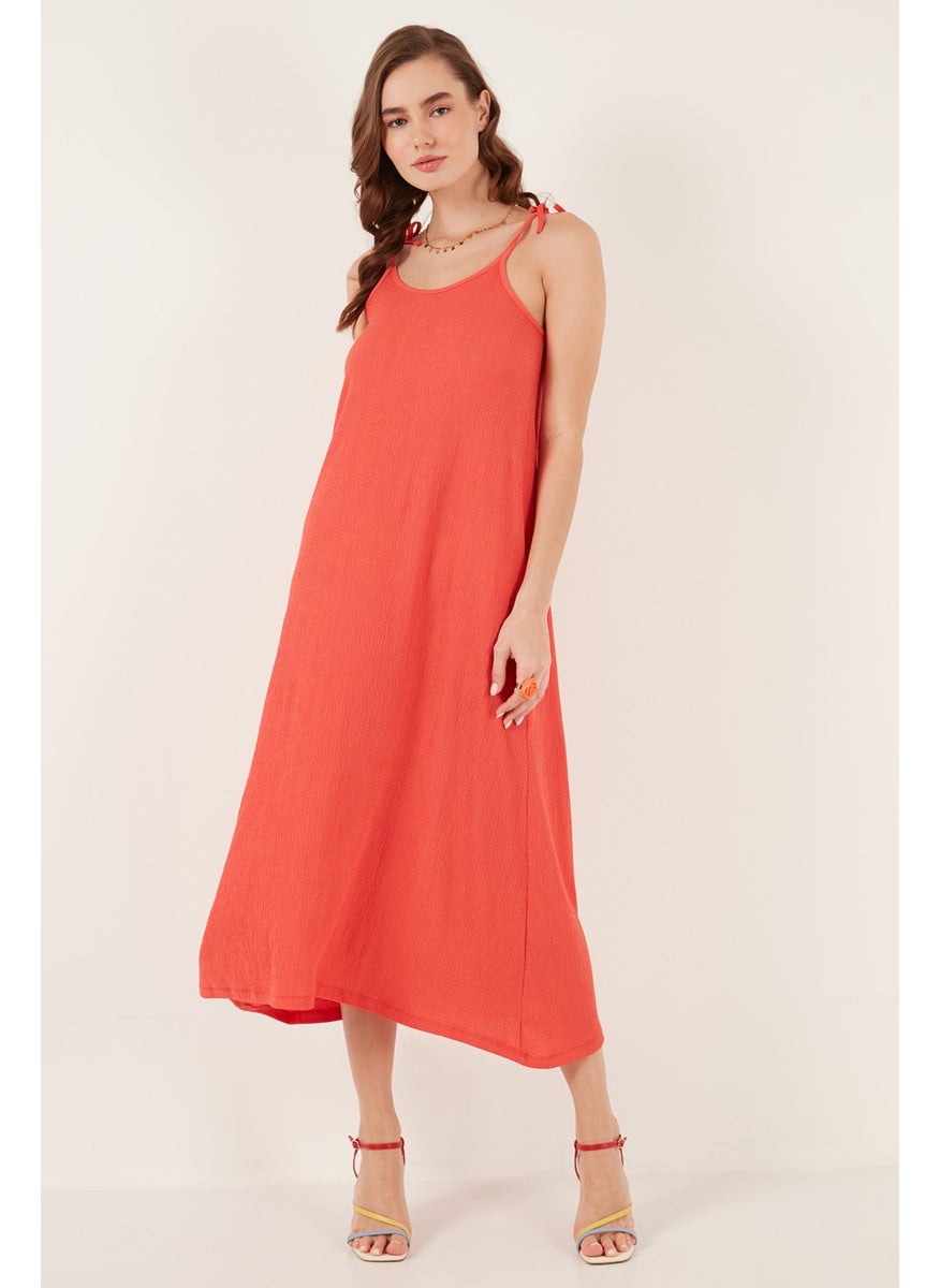Regular Fit Rope Strap Long Dress Women's Dress 5865732