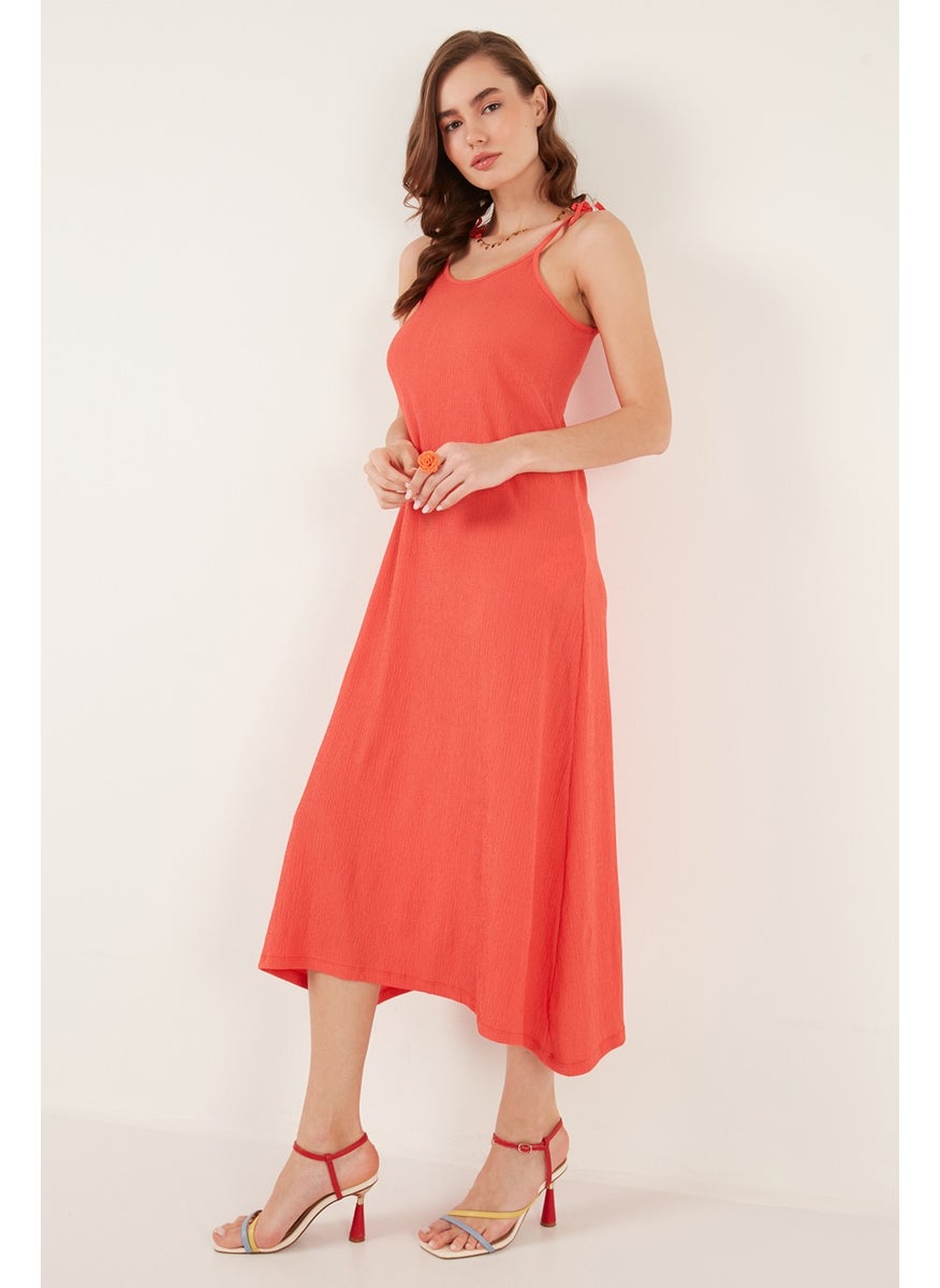 Regular Fit Rope Strap Long Dress Women's Dress 5865732